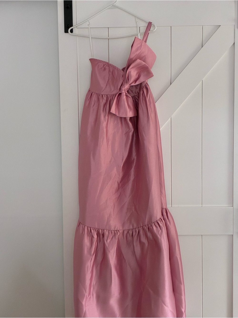 Petal & Pup Rose-Pink One-Shoulder Bow Gown